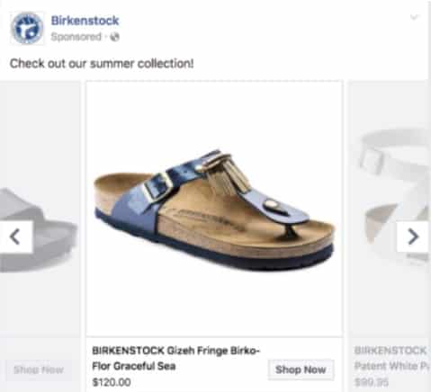 Example of a Facebook retargeting ad