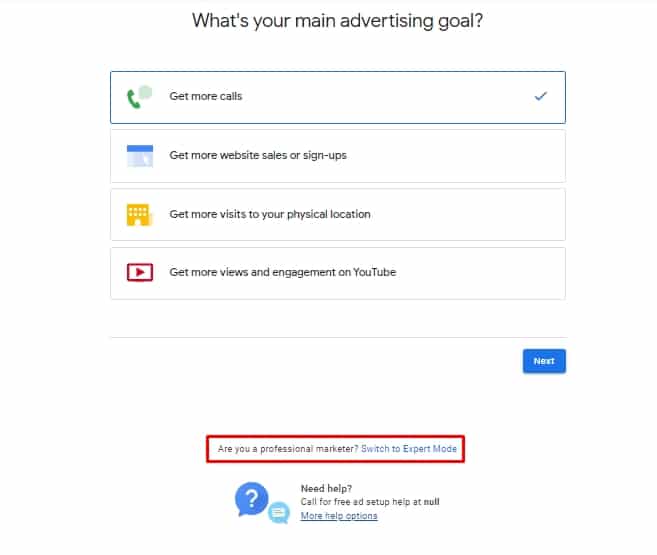 Switching to Google Ads expert mode
