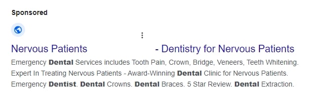 google ads for dentists example